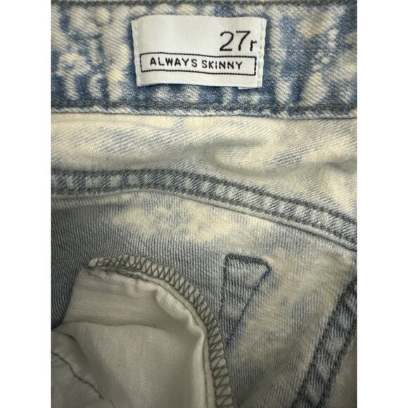 Gap 1969 Always Skinny Acid Wash Jeans Size 27 - Picture 3 of 3